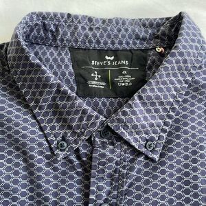 Steve’s Jeans Short Sleeve Button Down Shirt in 4X in Purple Men’s